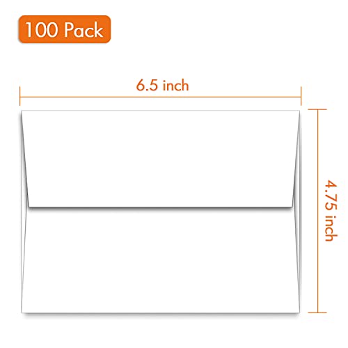AZAZA A6 White Envelopes 4X6 100 Pack - Quick Self Seal,For 4x6 Cards| Perfect for Weddings, Invitations, Photos, Graduation, Baby Shower| 6.5 x 4.75 Inches (A6) - Image 2