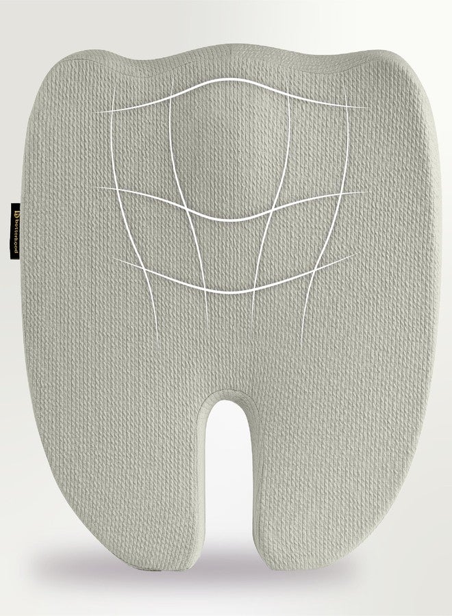 betterhood PosturePro Premium Coccyx Seat Cushion for Tailbone Pain Relief | Memory Foam Sitting Pillow, Cotton Cover, Large Size | Office Chair Cushion Pad | Orthopedic Ergonomic Chair Pillow (Grey) - Image 1