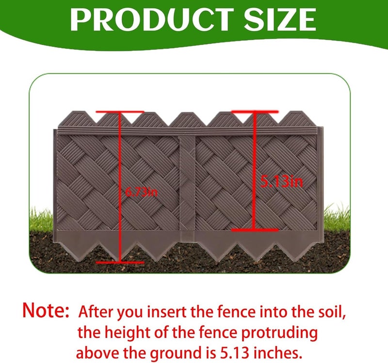 Ruppence 20-Pack Weaving Flower Bed Garden Edging Borders (20 FT) - No Dig Border Edgings with 8.5” Anchor Stakes & Interlocking Design-Thickened Borders for Lawns, Flower Beds & Landscaping - Image 2