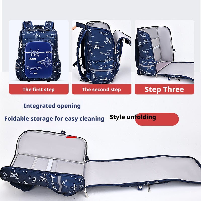 Sesame Baby Kids Cartoon Backpack Boys Grades 1-3 One-Piece Open Large Capacity Children's Schoolbag - Image 4
