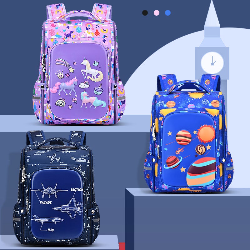 Sesame Baby Kids Cartoon Backpack Boys Grades 1-3 One-Piece Open Large Capacity Children's Schoolbag - Image 2