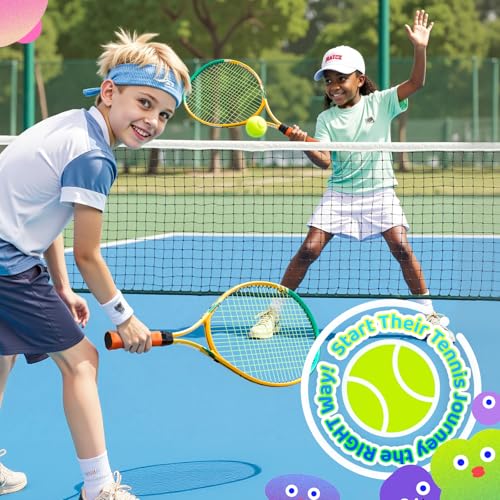 AboveGenius 23 inch Kids Tennis Racket Set for Junior Youth Age 6-8, Beginner Tennis Racquet Kit for Kids with 3 Balls & Carry Case, Ultra Lightweight Training Equipment for Boys Girls - Image 5