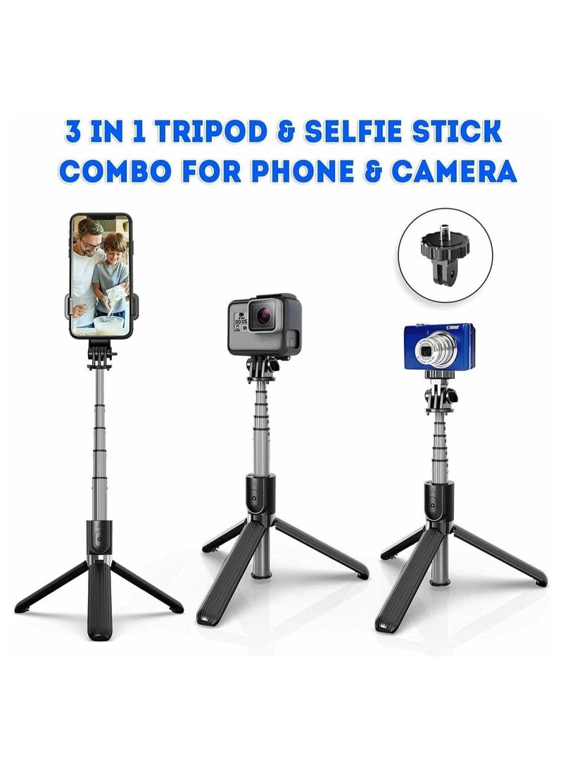 ELTRAZONE - Selfie Stick For Phone Size 4.5-6.2Inch, Extendable Selfie Stick Tripod with Bluetooth Wireless Remote Phone Holder for iPhone 12 /iPhone 11/pro, Samsung Galaxy S10/S9 Plus/S8/Note8 - Image 1
