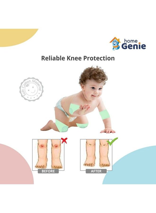 HOME GENIE - Baby Crawling Antislip Knee Protectors Unisex Toddlers Kneepads Soft Breathable Comfortable Knee Cap For Every Season (624 Months) (Grey) - Image 1