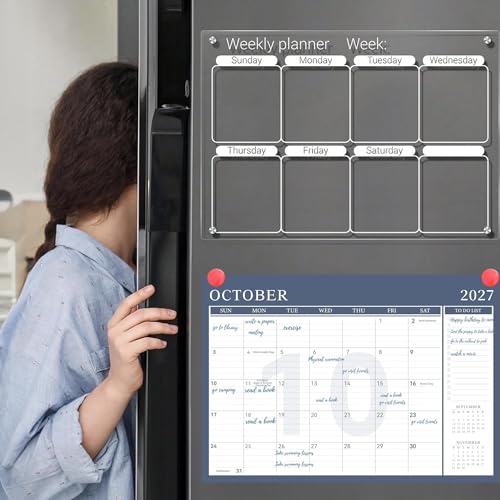 Yoment Desk Calendar 2026, Jan 2026-Dec 2027, 2026 Desk Calendar Large 17 x 12, 2026 Calendar with Plastic Cover, to-Do Lists, Leather Desktop Wall Calendar 2026-2027 for Office School Home, Blue - Image 5