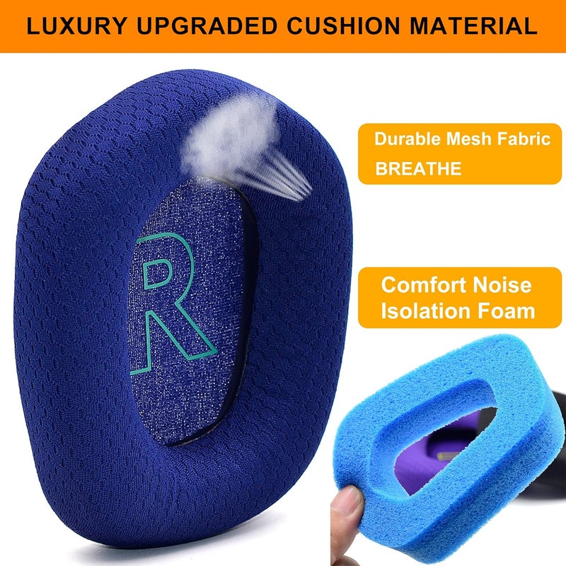 defean All storage type compatible G733 Earpads - Replacement Ear Cushion Cover Compatible with Logitech G733 G 733 Lightspeed Wireless Gaming Headset (Blue) General purpose premium build - Image 4