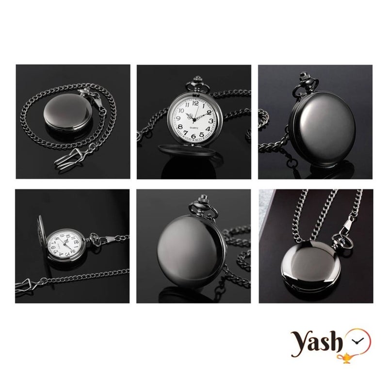 YASH Yash Retro Pocket Watch for Husband I Love You Quartz Timepiece with Chain and Elegant Packaging – A Perfect Gift  - Image 2