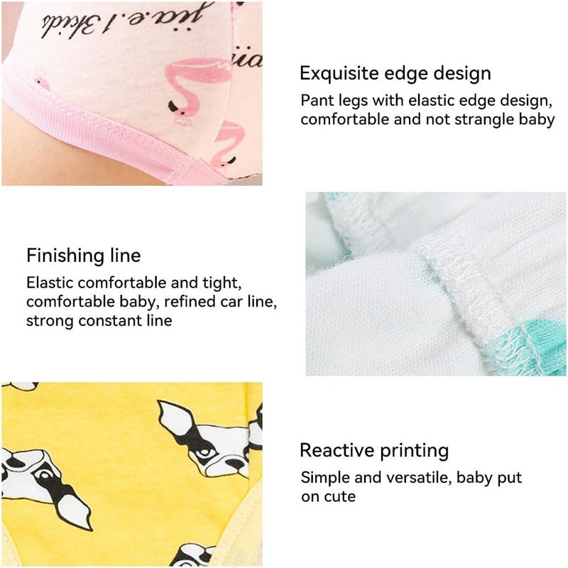Bukela Baby Training Underwear, 4 Packs Absorbent Toddler Potty Training Pants for Boys and Girls, Reusable Cotton Pattern Print (Style B, Size S) - Image 3