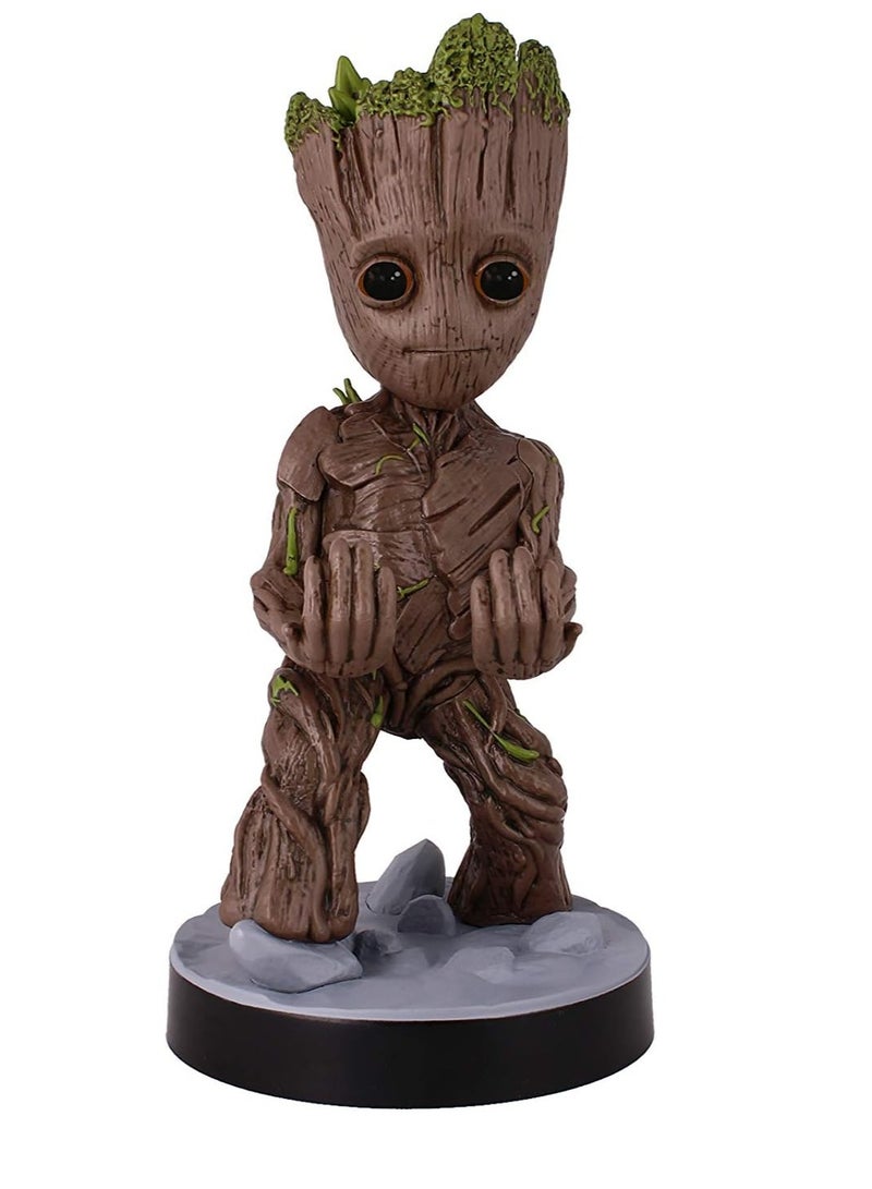Exquisite Gaming: Guardians of The Galaxy: Toddler Groot - Original Mobile Phone u0026 Gaming Controller Holder, Device Stand, Cable Guys, Marvel Licensed Figure, Black - Image 2