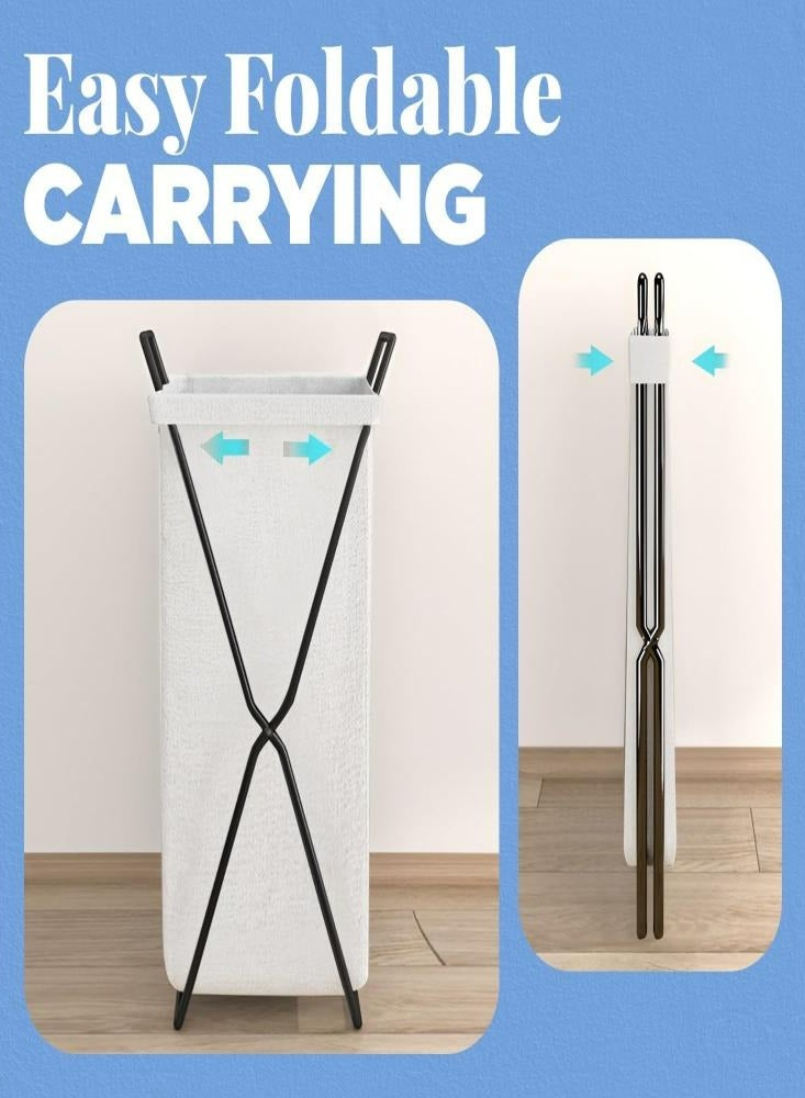 Oasisgalore Dirty Laundry Baskets, Foldable Storage Baskets Household Collapsible Laundry Organizer for Toys Bin,Blankets, Clothes，White - Image 3