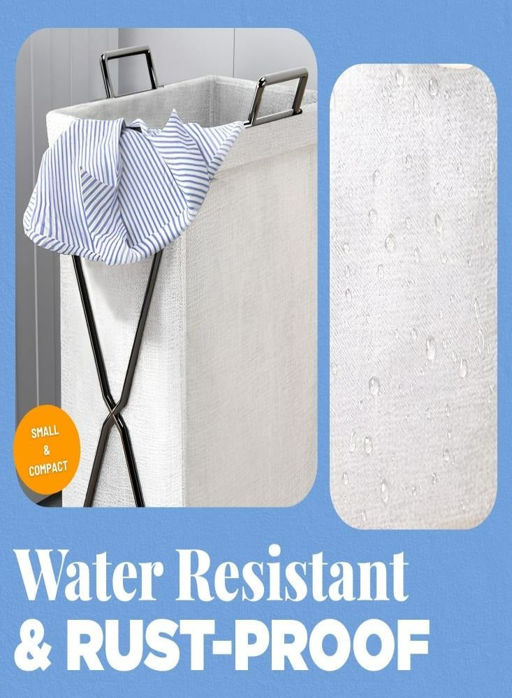 Oasisgalore Dirty Laundry Baskets, Foldable Storage Baskets Household Collapsible Laundry Organizer for Toys Bin,Blankets, Clothes，White - Image 5