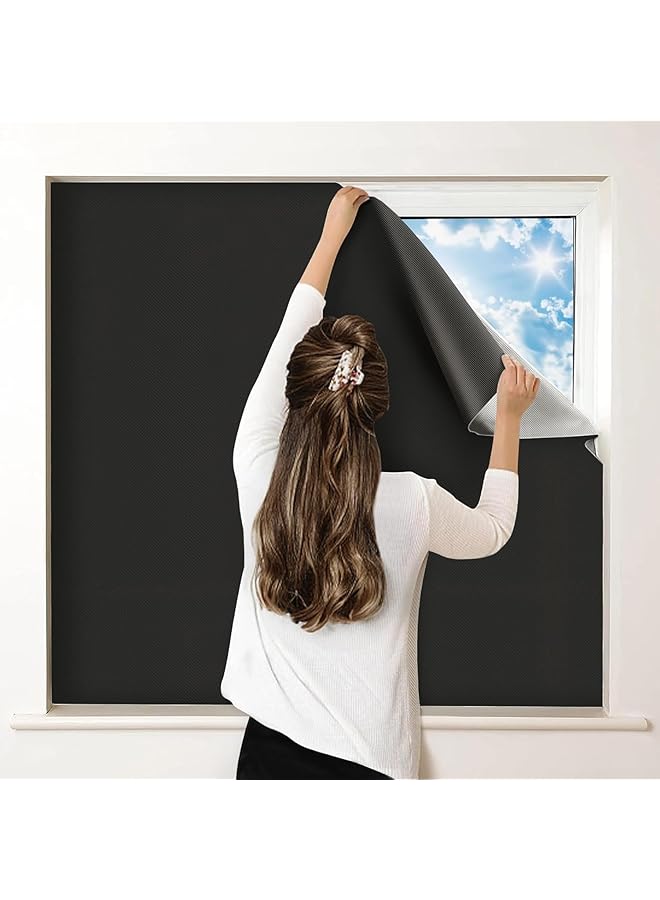 The Bros ستائر تعتيم 100% - ستائر نافذة محمولة يمكن تركيبها ذاتيًا مع لاصقات - ستائر نافذة بدون حفر لغرفة النوم، حضانة، سفر، غرفة نوم جامعية، مكتب - أغطية نافذة تعتيم قابلة للقص لتناسب الحجم - Image 1