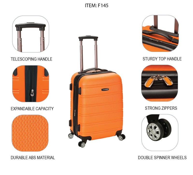 Rockland Melbourne Hardside Expandable Spinner Wheel Luggage, Turquoise, Carry-On 20-Inch - Image 4