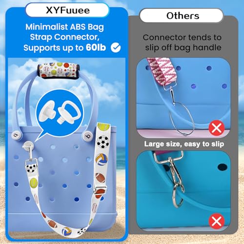 XYFuuee Strap Wrap for Bogg Bag Accessories, Adjustable Crossbody Shoulder Long Replacement Straps, Universal Beach Tote Bag Attachment with Neoprene Handle Cover Protector, Ball - Image 3
