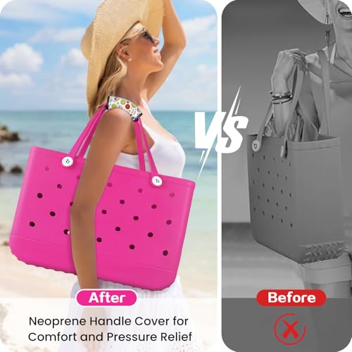 XYFuuee Strap Wrap for Bogg Bag Accessories, Adjustable Crossbody Shoulder Long Replacement Straps, Universal Beach Tote Bag Attachment with Neoprene Handle Cover Protector, Ball - Image 5