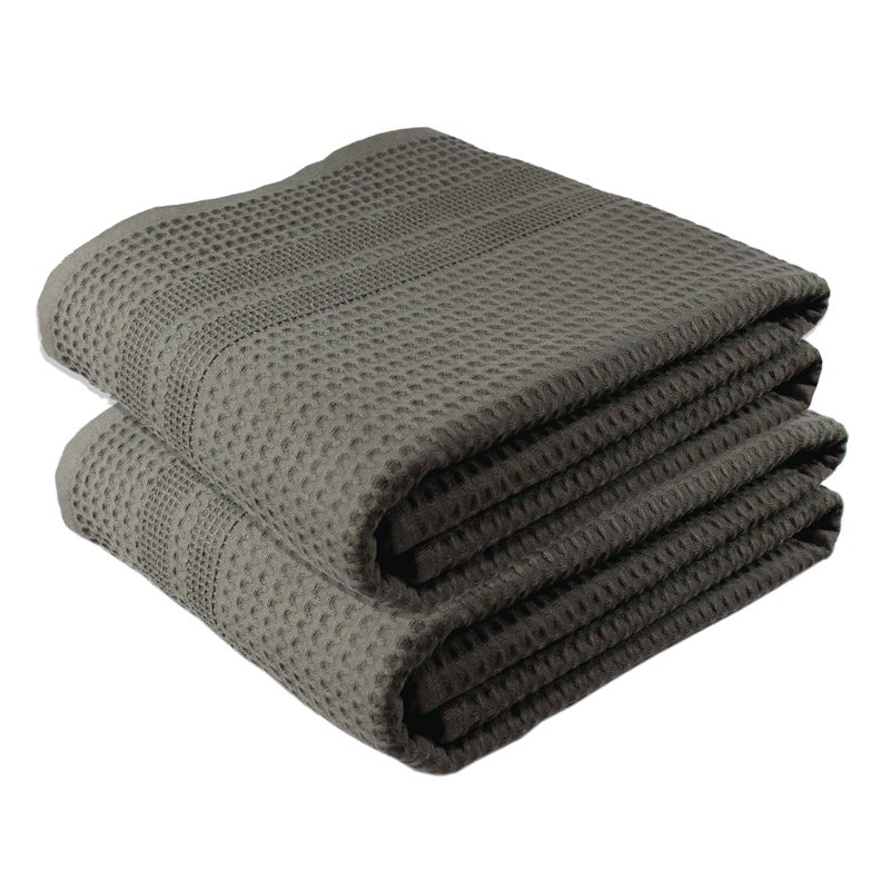 Gilden Tree GILDEN TREE Waffle Bath Sheet Large Bath Towels Quick Dry Thin Body Towels 40x80 Oversized Bath Towels for Adults 2 Pack Bath Sheet Set Classic Style Stone 