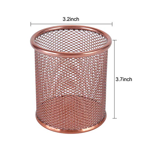 PAG Pencil Holder for Desk, 2 Pack Desktop Pen Cup, Office Supplies Rose Gold Desk Organizers and Accessories Organization, Makeup Brush Holder, Copper - Image 4