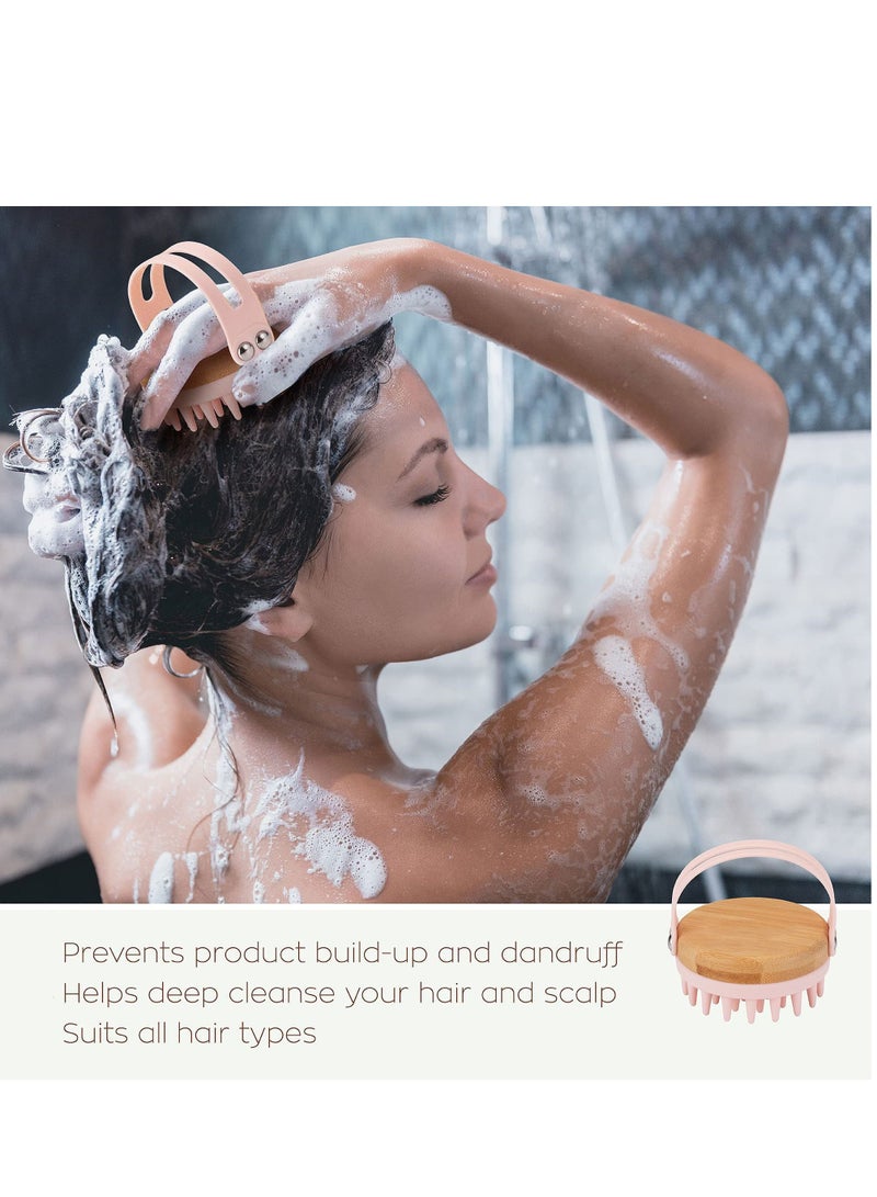 Y&D Scalp Massager Shampoo Brush, Hair Head Brush Scrubber with Soft Exfoliating Silicone Bristles and Bamboo Grip, for Thick Curly Wet Dry of Women Men Kids, 1PCS - Image 4