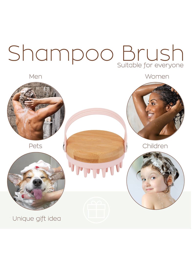Y&D Scalp Massager Shampoo Brush, Hair Head Brush Scrubber with Soft Exfoliating Silicone Bristles and Bamboo Grip, for Thick Curly Wet Dry of Women Men Kids, 1PCS - Image 3