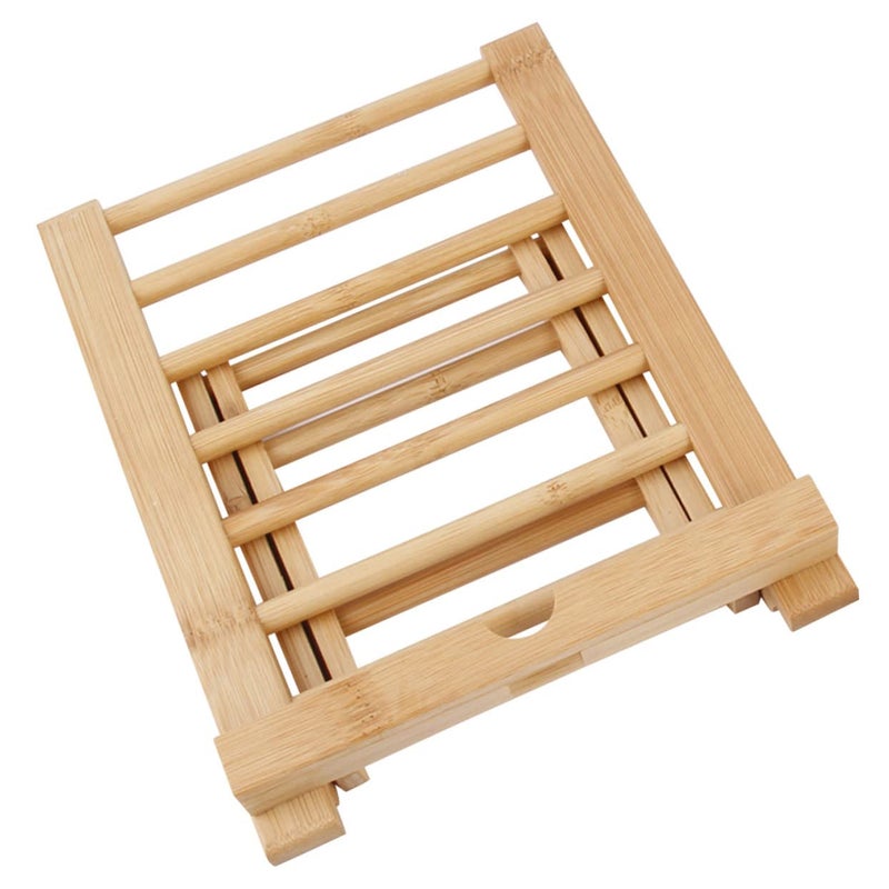 Foldable Adjustable Bamboo Phone Stand Holder For Desk Tablet And Mobile Support - Image 2