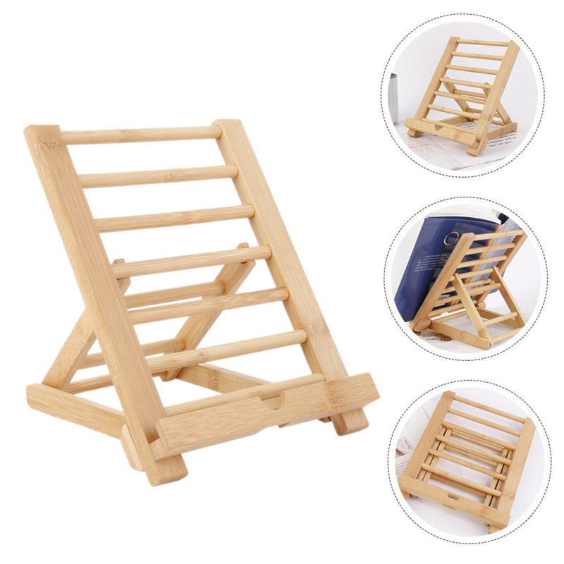 Foldable Adjustable Bamboo Phone Stand Holder For Desk Tablet And Mobile Support - Image 4
