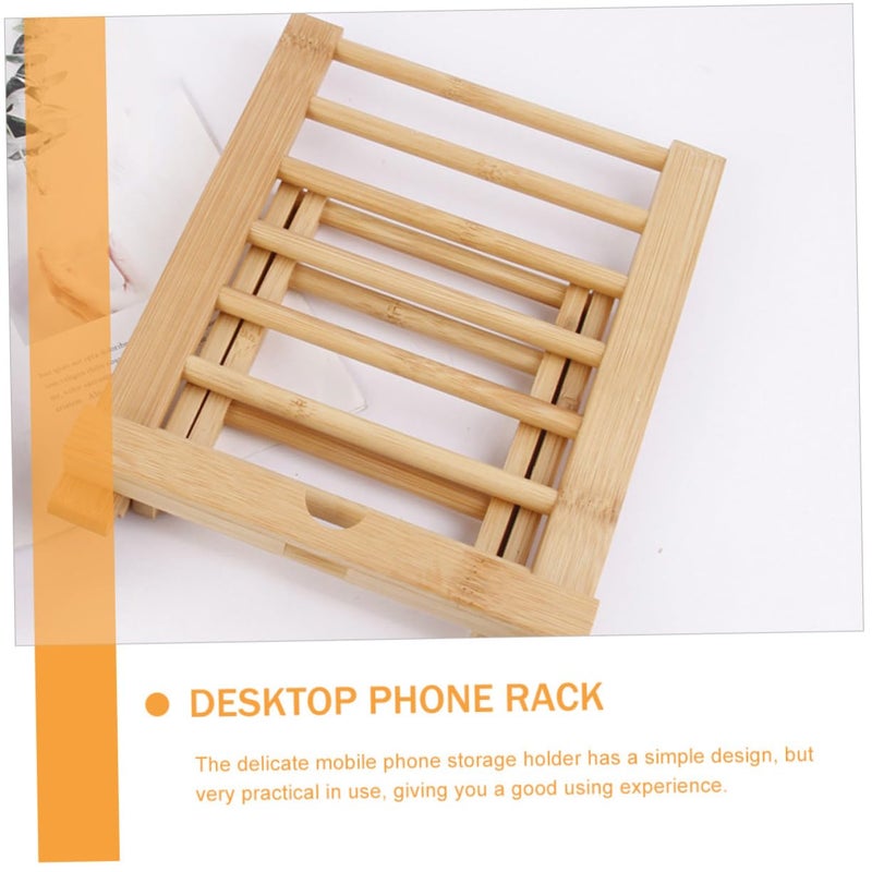 Foldable Adjustable Bamboo Phone Stand Holder For Desk Tablet And Mobile Support - Image 5