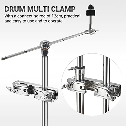 Facmogu Silver Multi-clamp, Adjustable Quick Release Multi-clamp Construct with Premium Stainless Steel Material, Cymbal Stand Mount Holder for Drum Cymbal Stands & Holders - Image 5