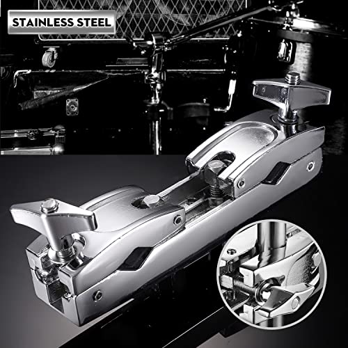 Facmogu Silver Multi-clamp, Adjustable Quick Release Multi-clamp Construct with Premium Stainless Steel Material, Cymbal Stand Mount Holder for Drum Cymbal Stands & Holders - Image 4
