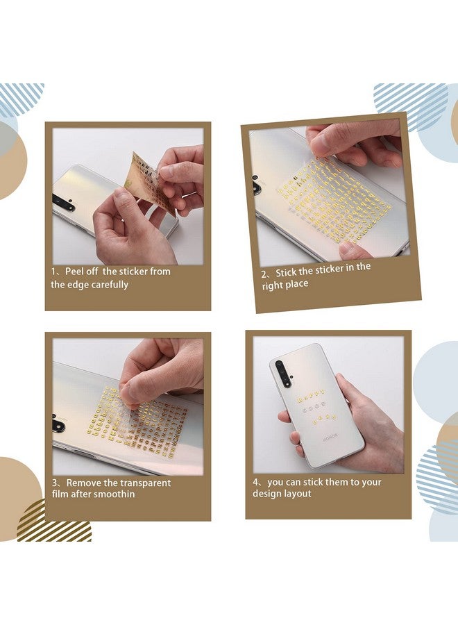 Outus 18 Sheets Small Letter Stickers Mini Numbers Stickers Letter Stickers Alphabet Number Stickers Self Adhesive Monogram Letters Scrapbook Lettering Stickers for Arts Craft Decors (Gold, Silver) - Image 4