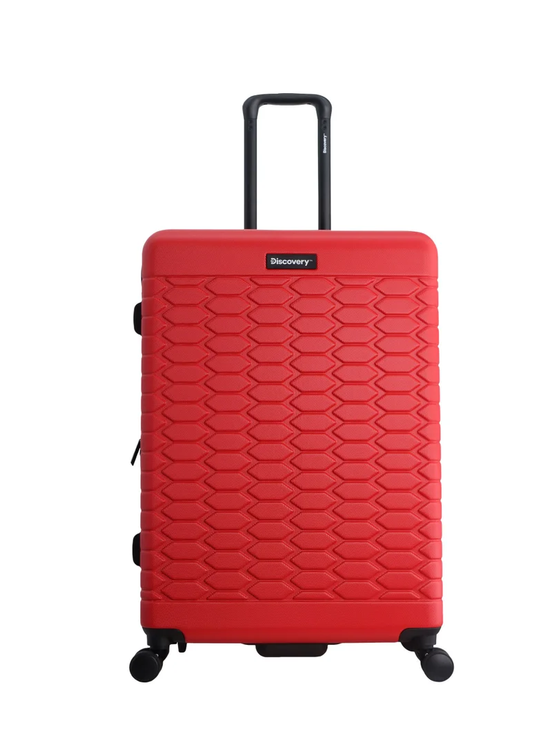 Discovery Discovery Reptile ABS Hardshell Large Check-In Luggage Red, Durable Lightweight Expandable Suitcase, 4 Double Wheel With TSA Lock Trolley Bag (28 Inch).