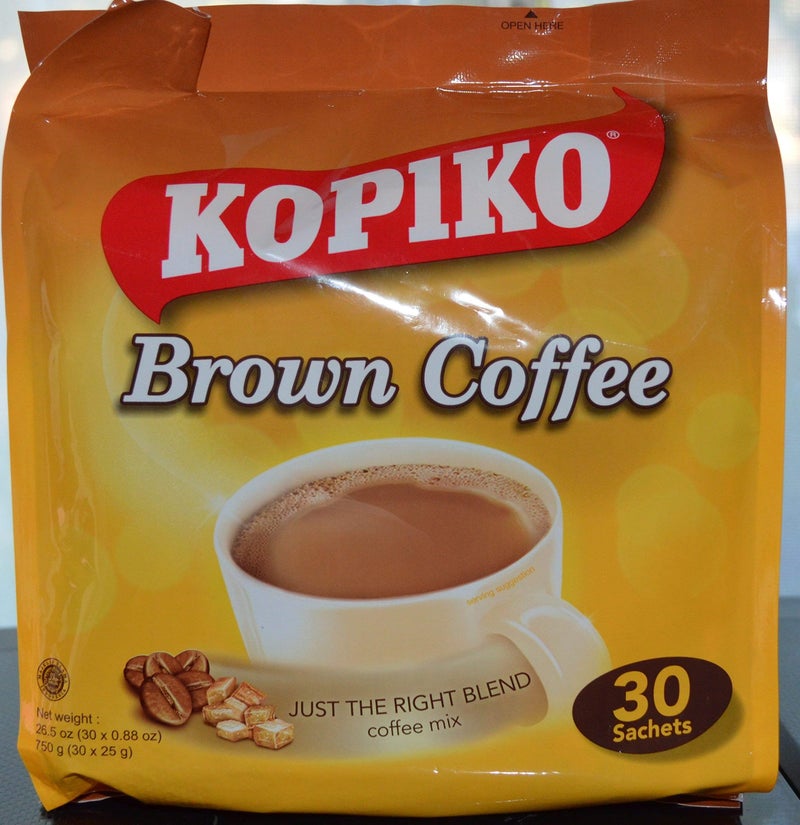 Kopiko Instant 3 in 1 Brown Coffee Mix with Creamer and Sugar 30 Count Per Bag - Image 1
