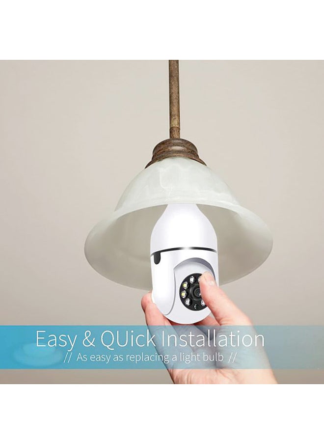 Generic - WiFi 360 Panoramic Bulb Camera 1080P Security Camera with 2.4GHz WiFi 360 Degree Panoramic viewing Wireless Home Surveillance Camera Night Vision Two Way Audio Smart Motion Detection - Image 1