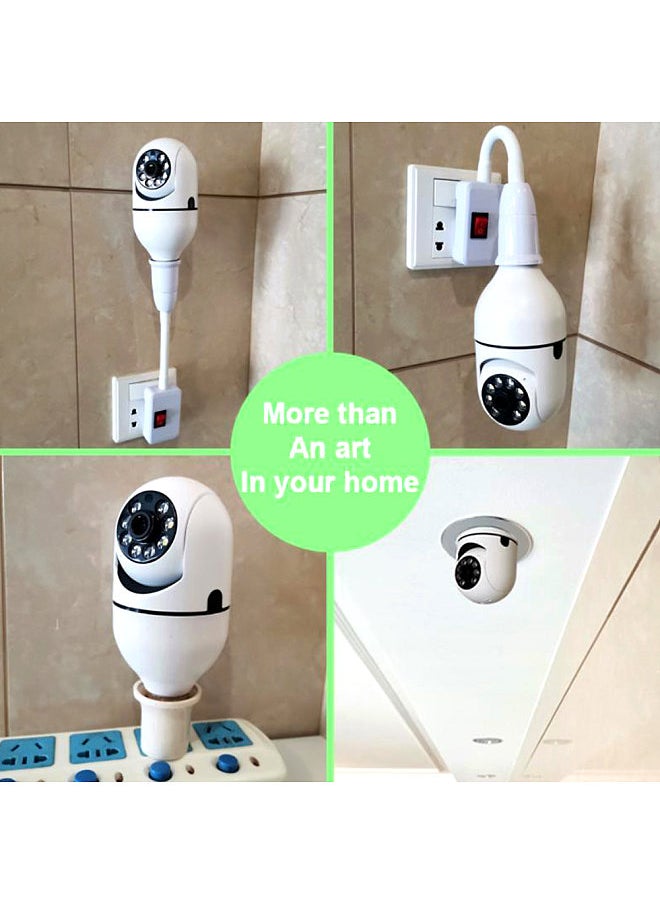 Generic - WiFi 360 Panoramic Bulb Camera 1080P Security Camera with 2.4GHz WiFi 360 Degree Panoramic viewing Wireless Home Surveillance Camera Night Vision Two Way Audio Smart Motion Detection - Image 1