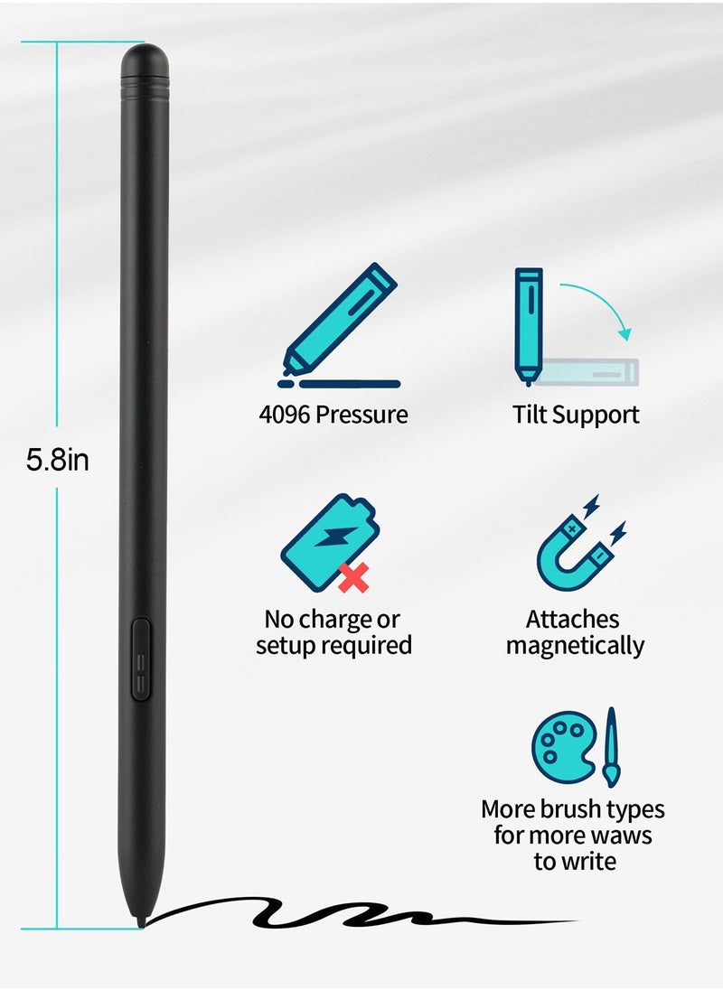 General - Stylus with 5 nibs, magnetic pen compatible with Galaxy Tab S6 Lite/S9 Plus/S9 Ultra/23 Ultra/Samsung S Pen replacement, pressure sensitive 4096 - Image 1