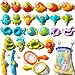 AMCHSURI Toddler Bath Toys for Kids Ages 13 26PCS Mold Free Bath Toys for Toddlers 24 with Fishing Toy Game Fishing Rod Net and Mesh Bag Bath tub Water Table Pool Toys for Kids Ages 3 4 5 6 7 8 Years Old - Image 2