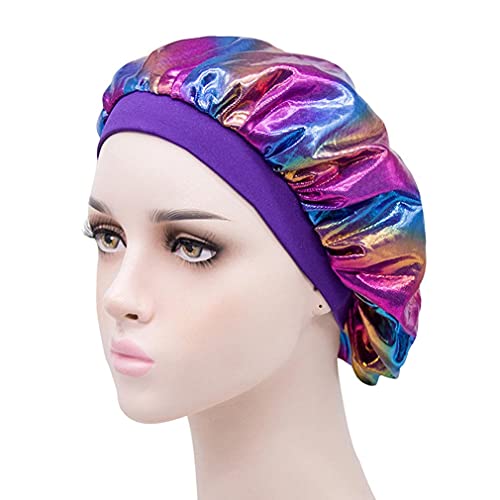 TALE KING Kids Bonnets for Girls Sleeping Satin Bonnets for Kids Little Girls Satin Bonnet for Curly Hair Silk Sleep Cap Night Caps Purple - Image 2