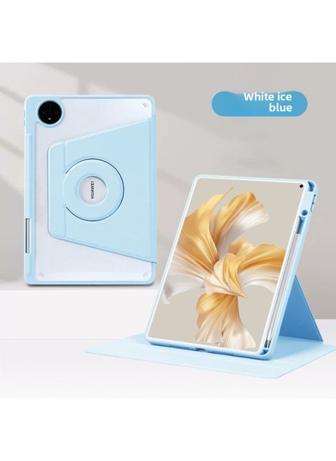 For Huawei MatePadAir12 Tablet Protective Cover 11.5S Magnetic Suction Pro12.2 Split 10.8 Rotary SE Applicable-Color:White Ice Blue [magnetic Ring Book]]-Applicable Model:Matepad 11.5 (s/air/23/24) Fully Universal