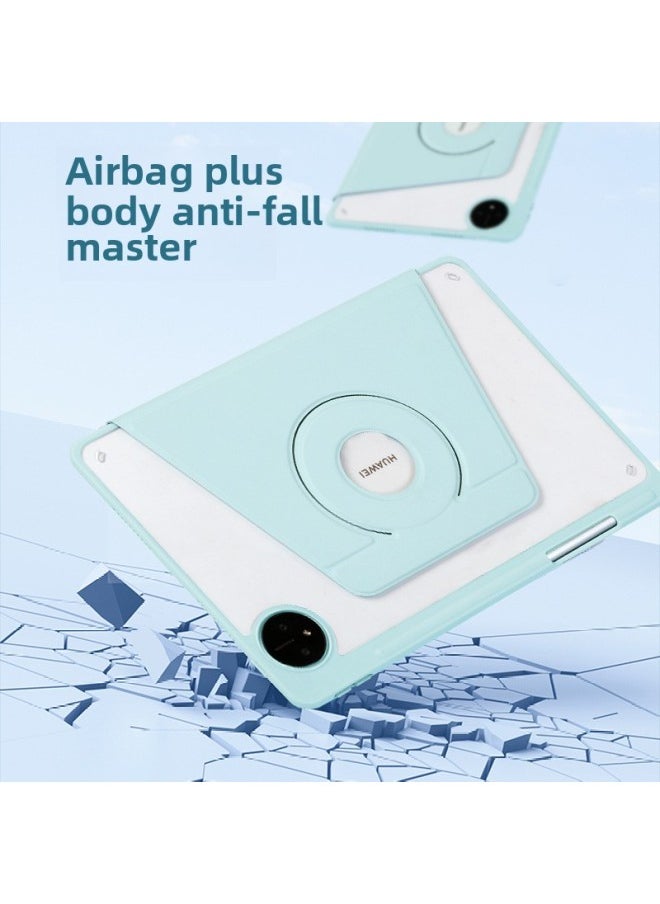 Generic - For Huawei MatePadAir12 Tablet Protective Cover 11.5S Magnetic Suction Pro12.2 Split 10.8 Rotary SE Applicable-Color:White Ice Blue [magnetic Ring Book]]-Applicable Model:Matepad 11.5 (s/air/23/24) Fully Universal - Image 1