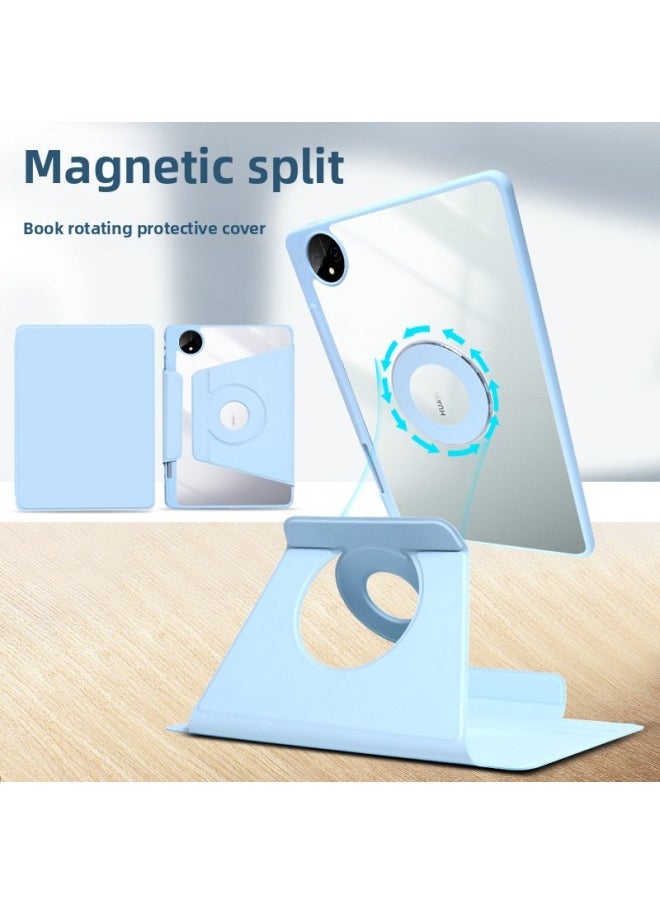 Generic - For Huawei MatePadAir12 Tablet Protective Cover 11.5S Magnetic Suction Pro12.2 Split 10.8 Rotary SE Applicable-Color:White Ice Blue [magnetic Ring Book]]-Applicable Model:Matepad 11.5 (s/air/23/24) Fully Universal - Image 1