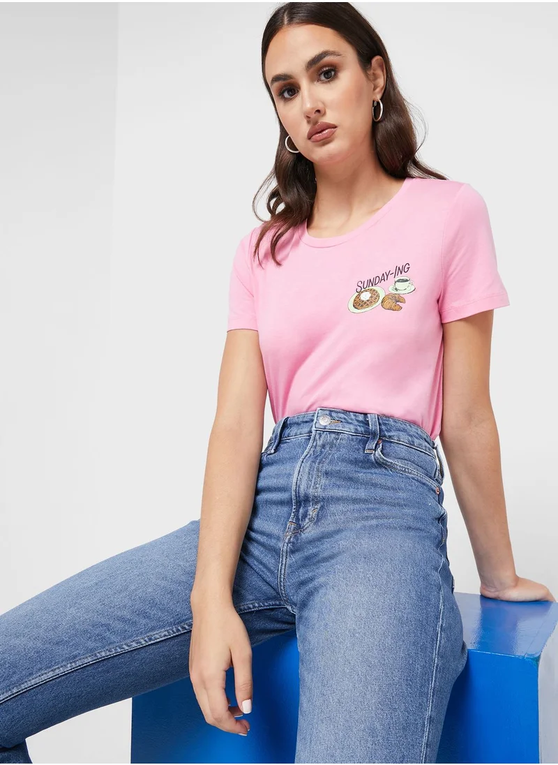 VERO MODA Crew Neck Graphic T-Shirt
