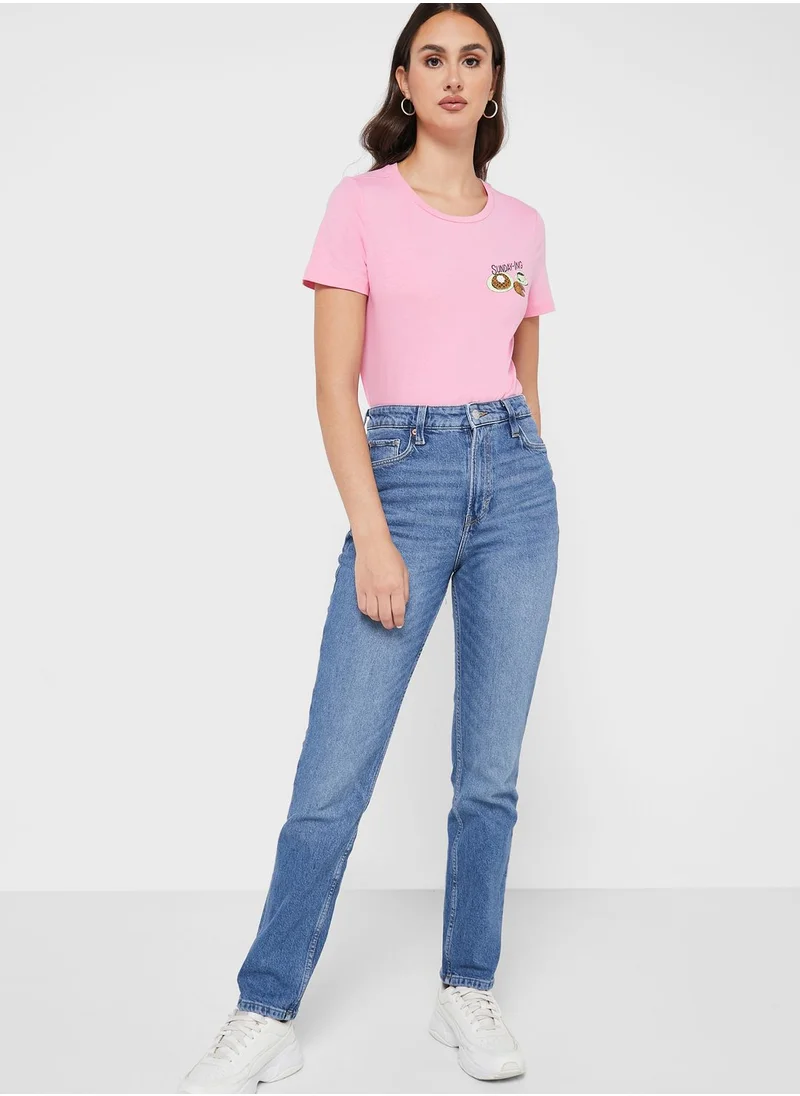 VERO MODA Crew Neck Graphic T-Shirt