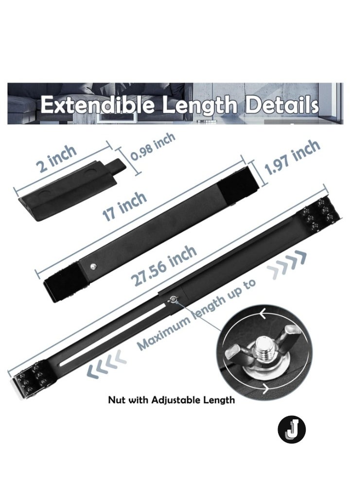 JAJEEK "4PCS Extendable Furniture Appliance Rollers with 24 Rollers & Brakes – Heavy Duty Mover Tools for Washing Machines, Dryers, Refrigerators, Strong Base Stand, Mobile Wheels, Black" - Image 3