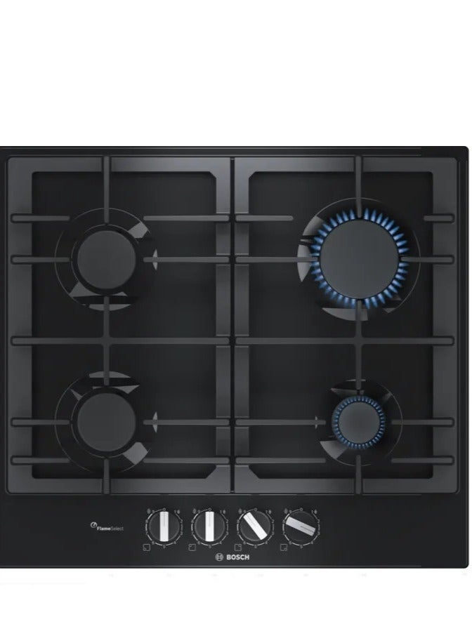 BOSCH Built in hob 4 burner 60 cm  Series 6 Pan Support Cast iron Enameled steel Frameless PCP6A6B90 PCP6A6B90 Black - Image 1