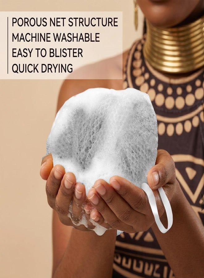 RIUOTA African Net Sponge Authentic, 3 Pieces Loofah Alternative Exfoliating Sponge, Deep Cleansing Body Scrubber, Shower Loofah Sponge for Body & Face,Travel Portable Bath Sponge(Blue,Purple,Grey) - Image 3