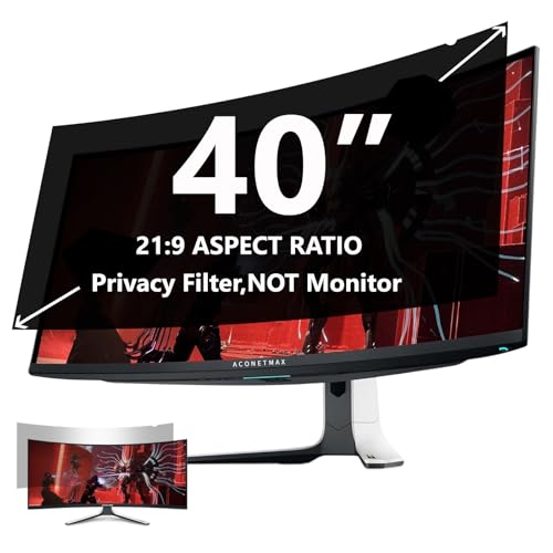 ACONETMAX 40 Inches Privacy Screen Filter for Ultrawide 219 Curved Monitor Computer Privacy Shield AntiGlare Anti Blue Light Protector - Image 1
