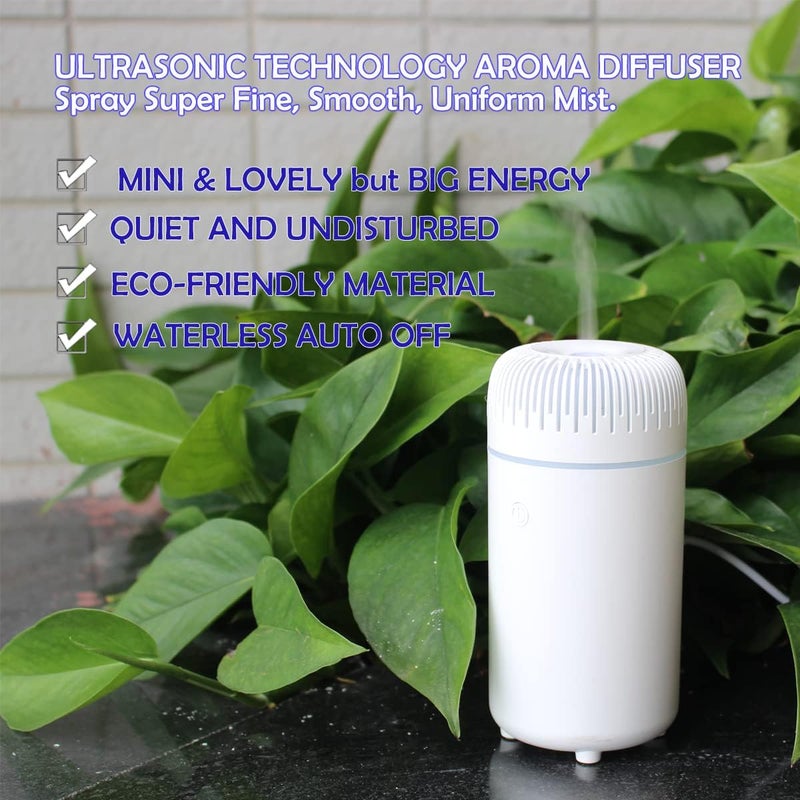 UNEE Car Aroma Diffuser 100ml Sunshine Humidifier Aromatherapy Essential Oil Diffuser USB Cool Mist Mini Diffuser for Car Home Office Bedroom (Pink) - Image 3