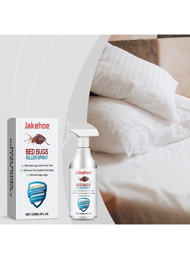 Jakehoe Bed Bugs Killer Spray 120ml, Roach & Fly Killer Spray, Plant-Based Actives Kill Insects & Bugs on Contact, Non-Greasy, Repellent Indoor flea moth bugs bed bugs, No Stains, Fresh Scent - Image 2