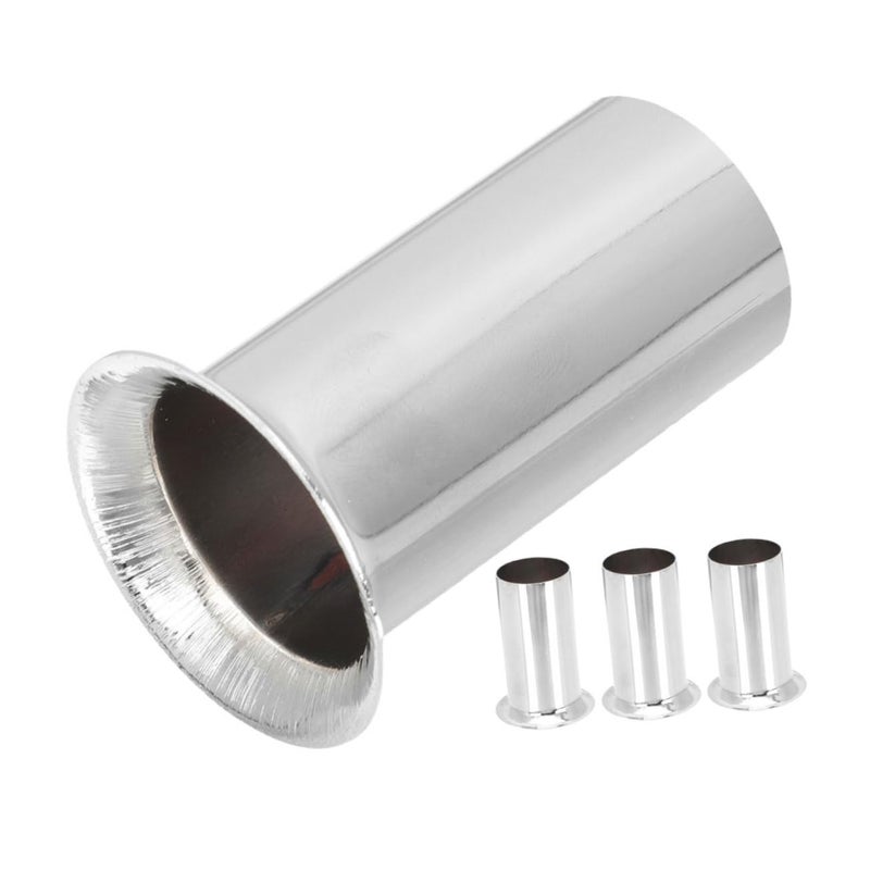 Silver Metal Candle Light Socket Covers Sturdy Iron Chandelier Base Sleeves Replacement - Image 2
