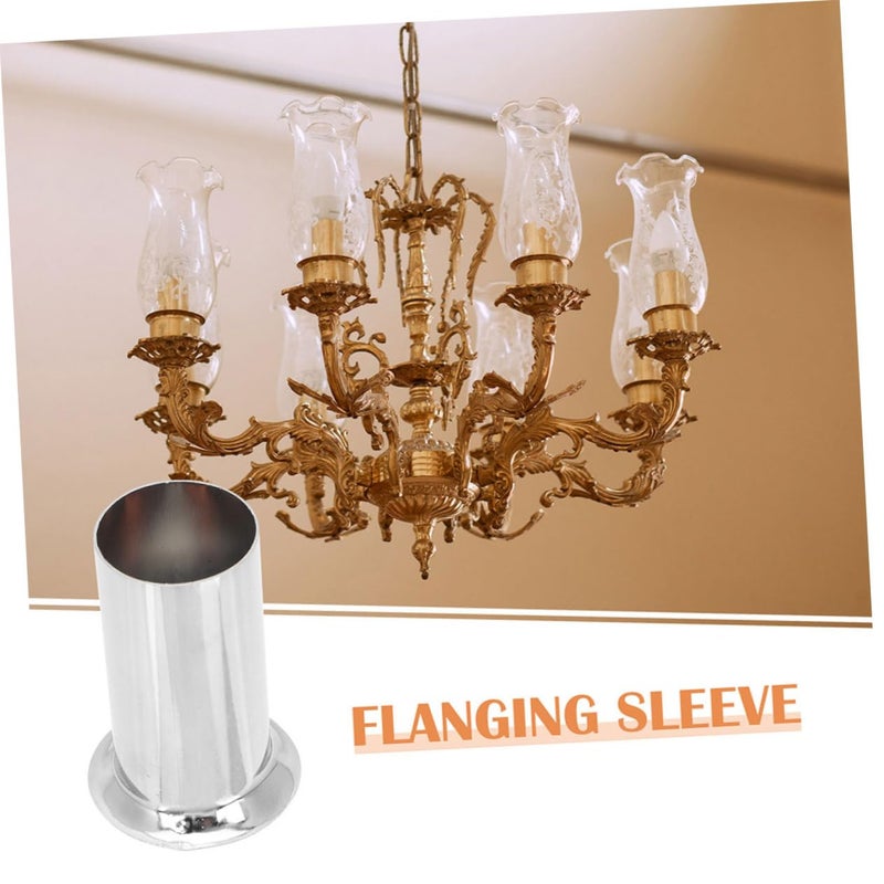 Silver Metal Candle Light Socket Covers Sturdy Iron Chandelier Base Sleeves Replacement - Image 4