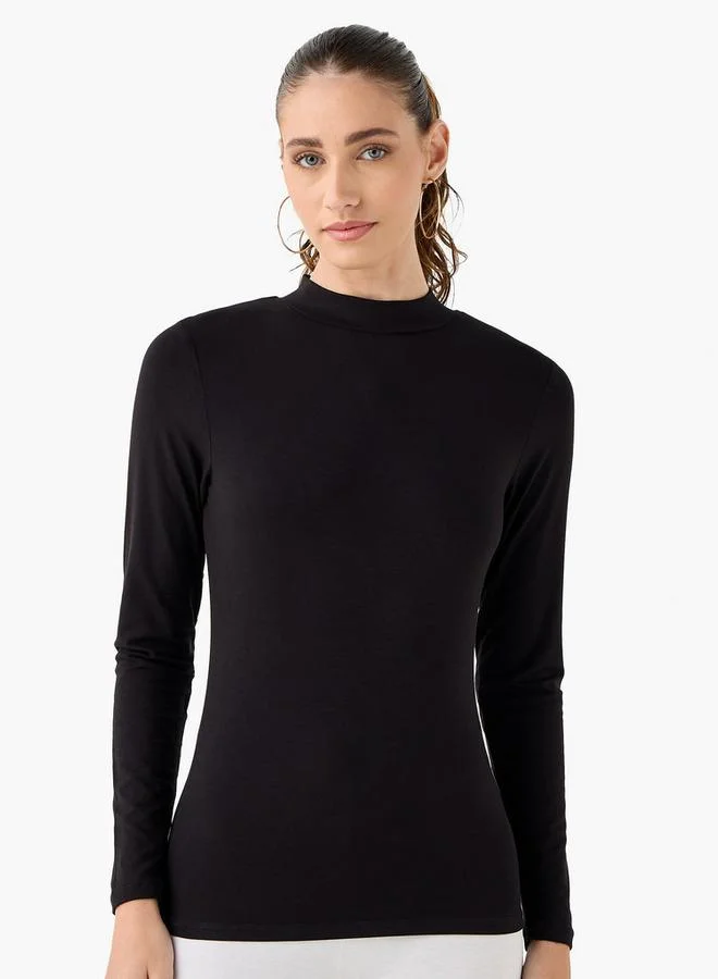 سبلاش فيڤ Set of 2 - T-shirt with High Neck and Long Sleeves